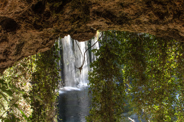 Fototapeta na wymiar Famous Kursunlu Waterfalls in Antalya Turkey