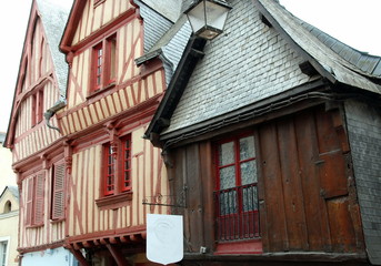 Ville de Laval, maisons à colombages du centre historique, département de la Mayenne, France