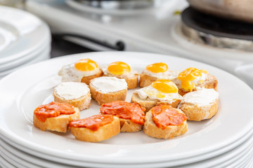 snacks on a white dish