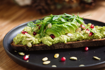Avocado toast and guacamole