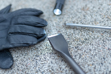 Utensilien eines Einbrechers