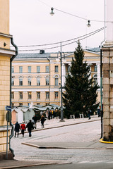 Helsinki, Finland - December 15, 2018: Helsinki cityscape