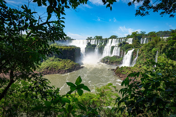View of Iguazu Falls, One of the Seven New Wonders of Nature, in Brazil and Argentina