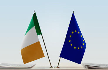 Flags of Ireland and European Union