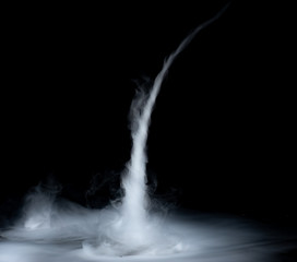 Tornado of smoke on a black background