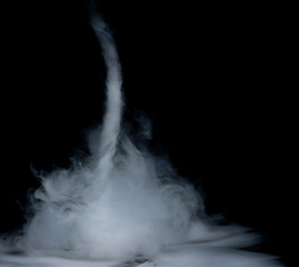 Tornado of smoke on a black background