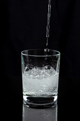 Healthy drinks on a dark background.