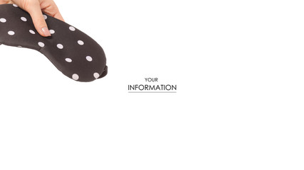 Mask for sleep in hand pattern on white background isolation