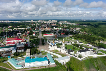 Aerial view onto Tobolsk Kremlin. Russia