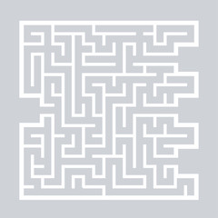 Abstract square maze. Game for kids. Puzzle for children. Find the right path. Labyrinth conundrum. Flat vector illustration isolated on color background.