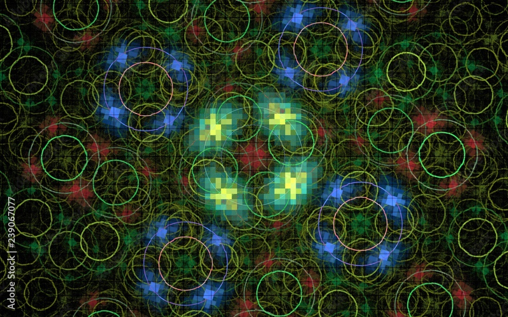 Fototapete digital generated image in the form of abstract geometric shapes of various shades and colors for us