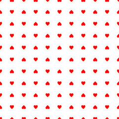 Heart seamless pattern, endless texture. Red hearts on white background, vector illustration. Valentine's Day Pattern. Anniversary, Birthday. Love. Sweet Moment. Wedding.