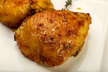 Roasted chicken thighs