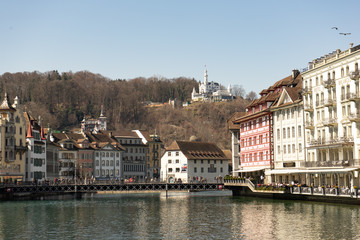 Obraz premium View of Luzern Switzerland with Lake