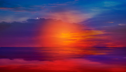 Naklejka na ściany i meble Colorfull Sunset with multy color