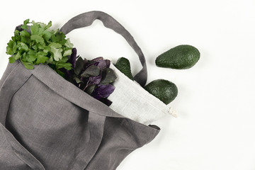 Gray Reusable Eco Friendly Bag with Avocado