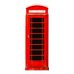 London phone booth isolated on white