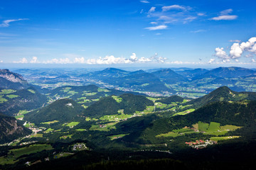 Fototapeta na wymiar The Salzburg State (Austria) seen from the top of Mount Kehlstein (Germany).