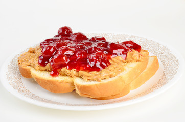 Cherry Preserves and Crunchy Peanut Butter Sandwich