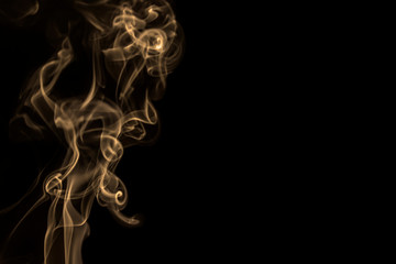Smoke cigarettes on black background