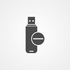 Pen drive vector icon sign symbol