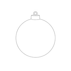 Christmas decoration.  Christmas tree toy.  Vector template or stencil.  Contours.
