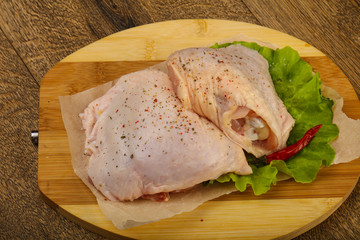 Raw chicken thigh