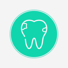 Broken tooth vector icon sign symbol