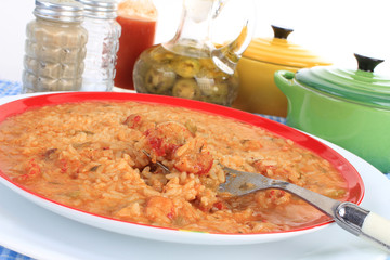 Closeup of Crawfish Etouffee Cajun Dinner