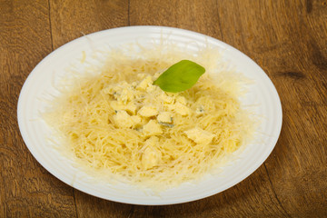 Pasta with blue cheese