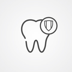 Tooth protection vector icon sign symbol