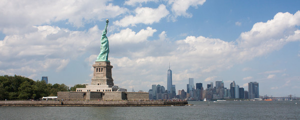New York City Skyline with Statue of Liberty