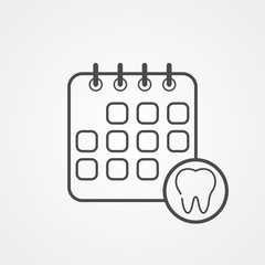 Dentist schedule vector icon sign symbol