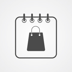 Sale calendar vector icon sign symbol