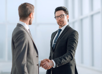 Fototapeta premium friendly handshake of business partners