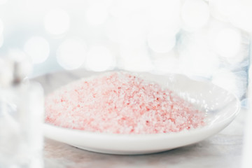 sea salt body scrub - beauty, spa and body care styled concept