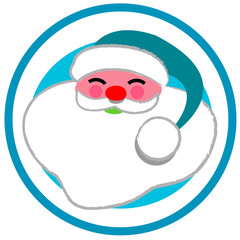 Santa Claus happy smiling face blue scheme vector