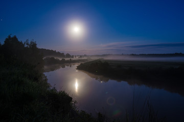 moonlit night on the river