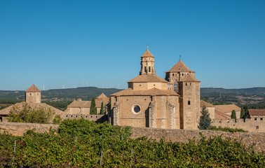 Fototapeta na wymiar The Royal Abbey of Santa Maria de Poblet a XII c. Cistercian monastery at the foot of the Prades Mountains, in the comarca of Conca de Barberà, in Catalonia (Spain).