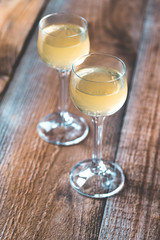 Two glasses of limoncello