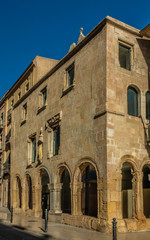 Fototapeta na wymiar Building next to the Cathedral of Tarragona, Catalonia, Spain. Built on the site of a Roman temple