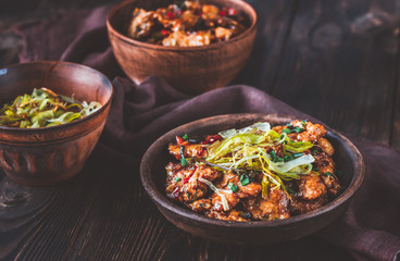 Asian chicken in a sweet and sour sauce
