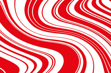 Christmas candle, lollipop pattern. Wavy diagonal background with red lines. Vector illustration