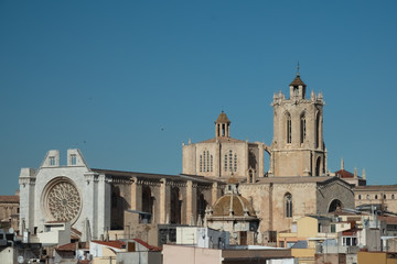 The Cathedral of Tarragona, a Roman Catholic church in Tarragona, Catalonia, Spain. Built on the site of a Roman temple