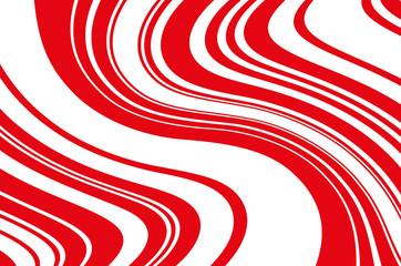 Christmas candle, lollipop pattern. Wavy diagonal background with red lines. Vector illustration