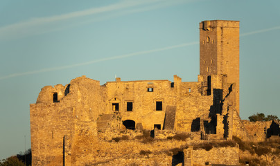 Ruins of the medieval castle of Ciutadilla, on the cistercian route, Urgel comarca, Lerida province, Catalonia, Spain
