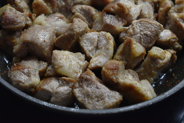 fried meat pan pork food snack