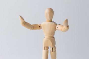 Wooden figure doll with open arms