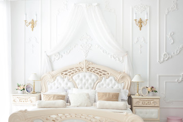 Bedroom in rococo style.