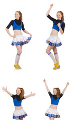 Cheerleader isolated on the white background